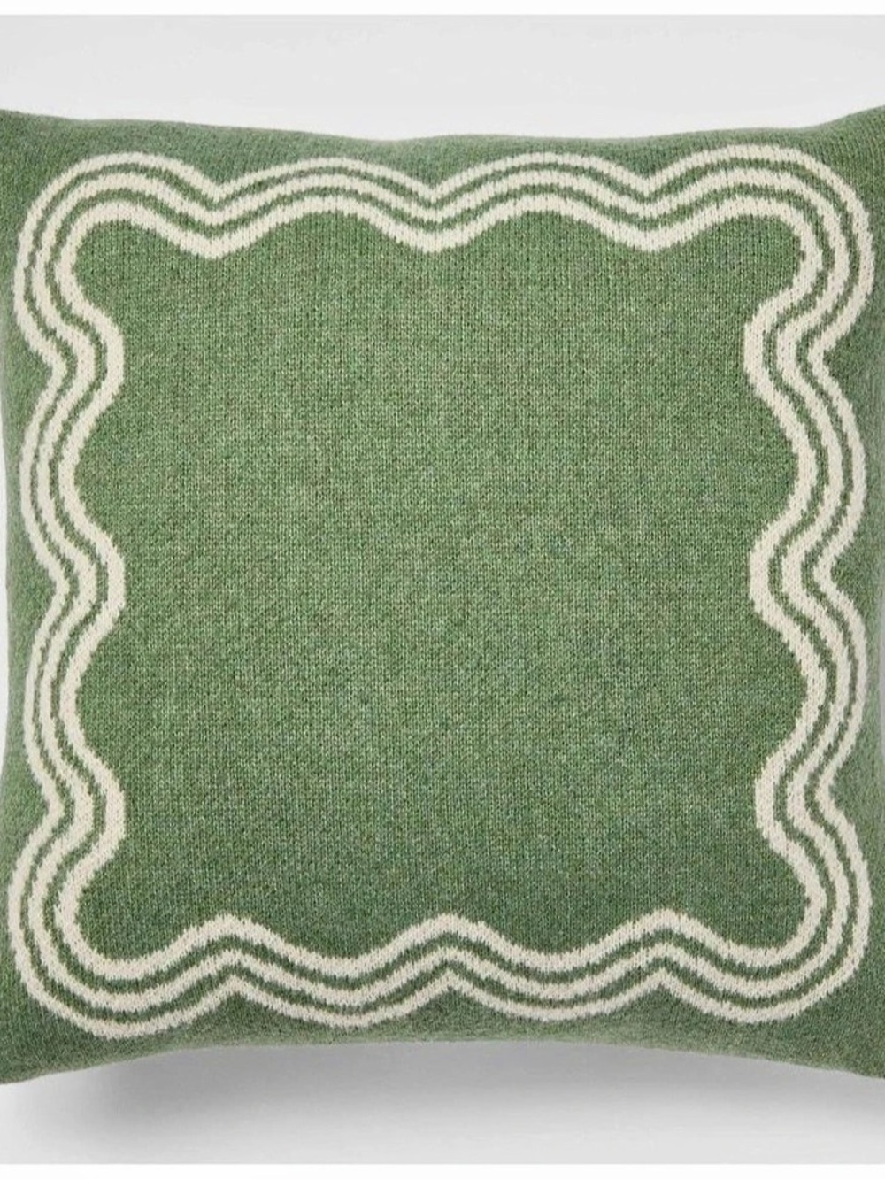 Threshold Cozy Faux-Cashmere Knit Square Throw Pillow Green & White